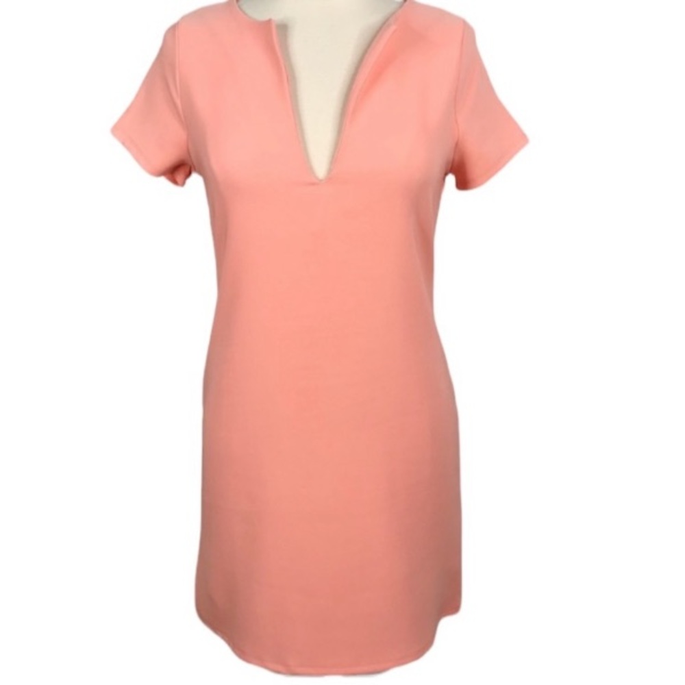 Sage split V-neck keyhole back coral dress size Small